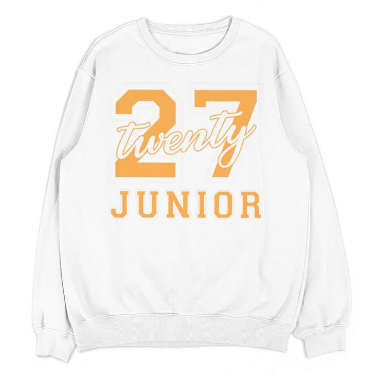 Junior Class 2027 Graduation Back To School Orange Letters Premium Tri-Blend Unisex Sweatshirt