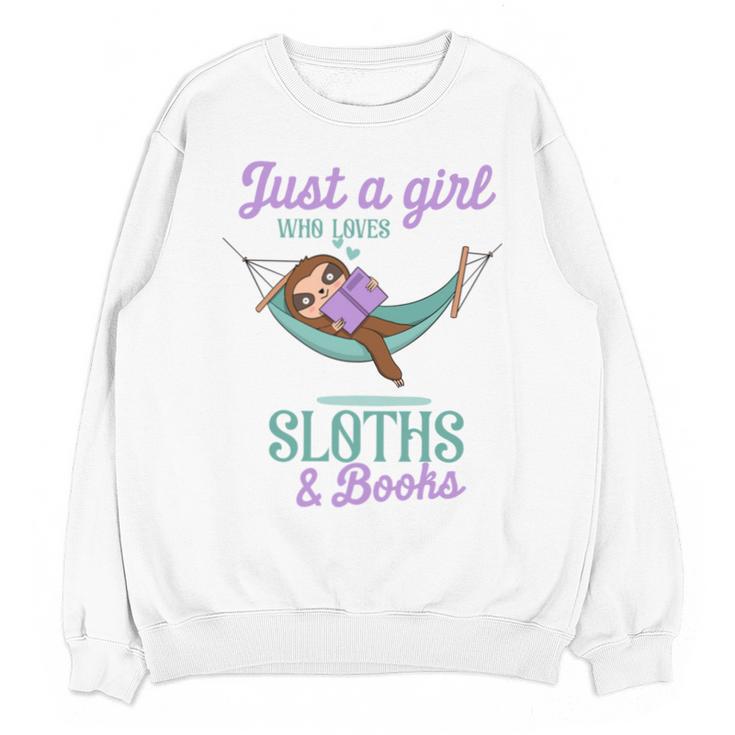 Just a Girl Who Loves Sloths And Books Unisex Sweatshirt