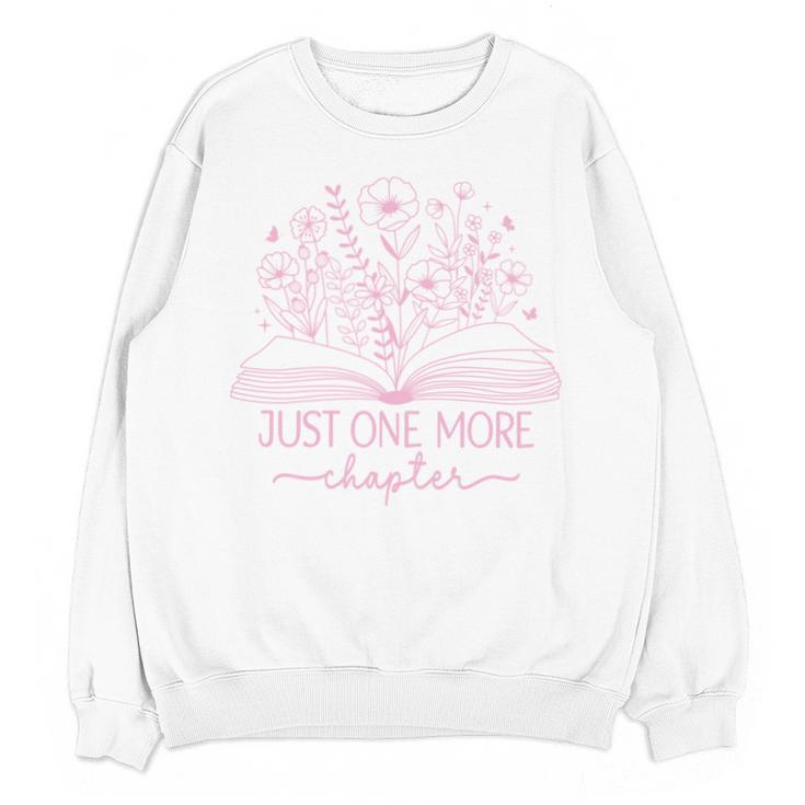 Just One More Chapter Bookish Book Reading Bright Hot Pink Unisex Sweatshirt