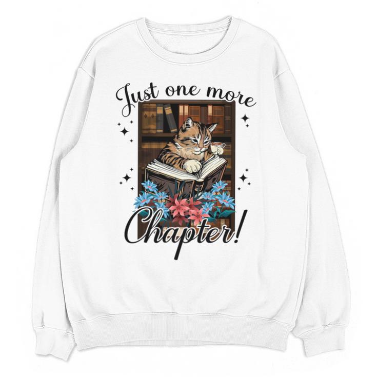 Just One More Chapter Cat Reading Books Coffee Lovers Premium Tri-Blend Unisex Sweatshirt