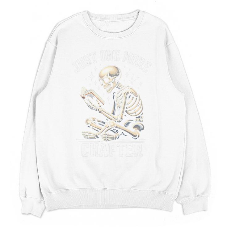 Just One More Chapter Reading Skeleton Book Lover Premium Tri-Blend Unisex Sweatshirt