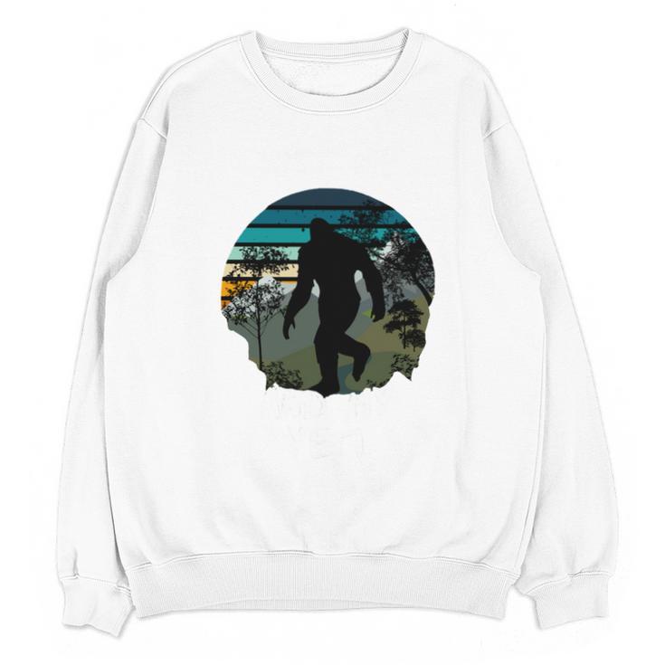 Just Me And My Yeti Retro Sunset Mountain Hiking Introvert Unisex Sweatshirt