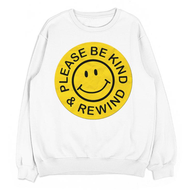 Be Kind Rewind Shirt Retro Nostalgia Sticker 80s 90s Tee Premium Tri-Blend Unisex Sweatshirt