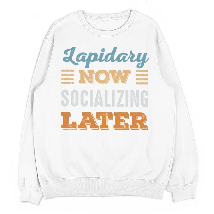 Lapidary Now Minimal Socializing Introvert Vintage Unisex Sweatshirt