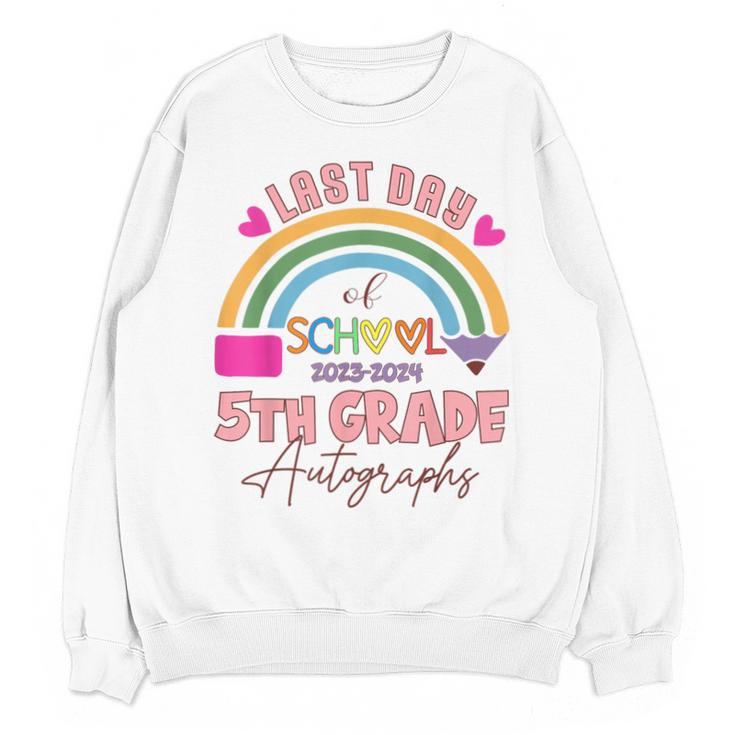 Last Day Of School Autograph 5th Grade Graduation Boys Girls Unisex Sweatshirt