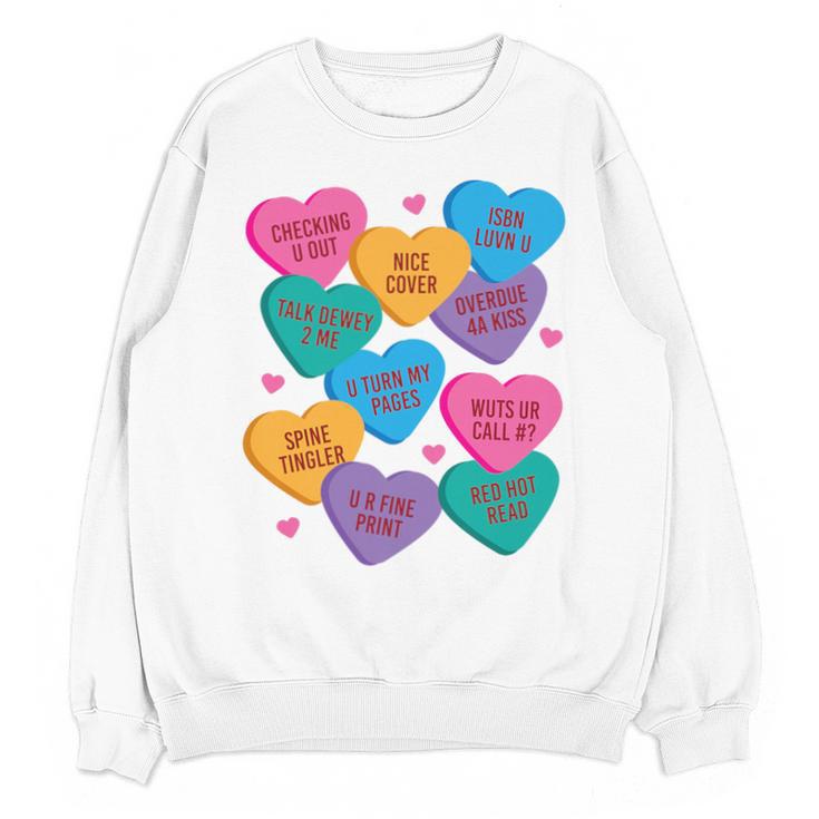 Librarian Shirt Valentines Book Worm Reading Tshirt Premium Tri-Blend Unisex Sweatshirt