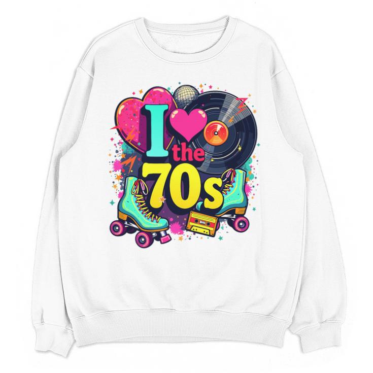 I Love The 70s Vintage Cassette Roller Vinyl Nostalgia 70s Premium Tri-Blend Unisex Sweatshirt