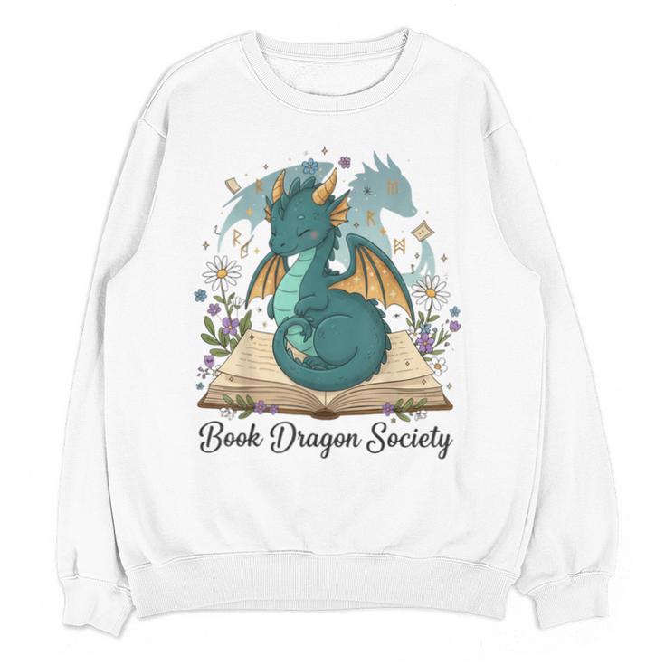 Magical Book Dragon Fantasy Reading Enthusiast Art Unisex Sweatshirt