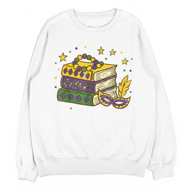 Mardi Gras Book Lover Reading Reader Men Women Kids Unisex Sweatshirt