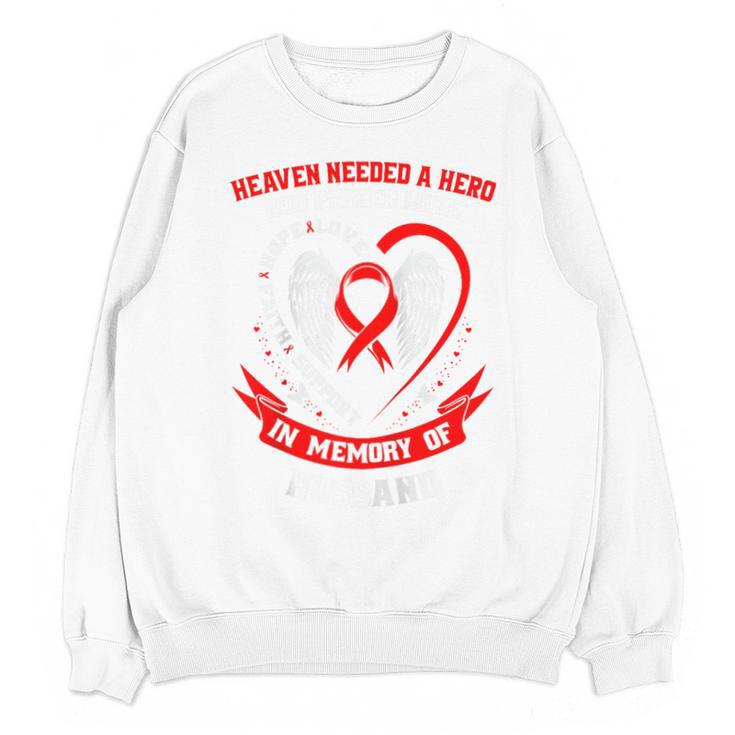 In Memory Of Husband Heart Disease Awareness Month Memorial Raglan Baseball Tee Unisex Sweatshirt