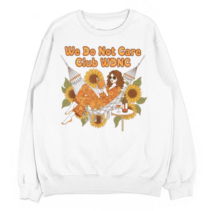 We Do Not Care Club WDNC Reading Book Boho Floral Unisex Sweatshirt