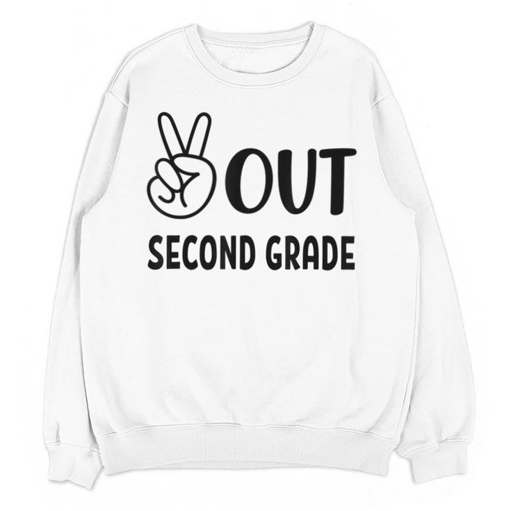 Peace Out Second Grade Last Day Of School Graduation Kids Unisex Sweatshirt