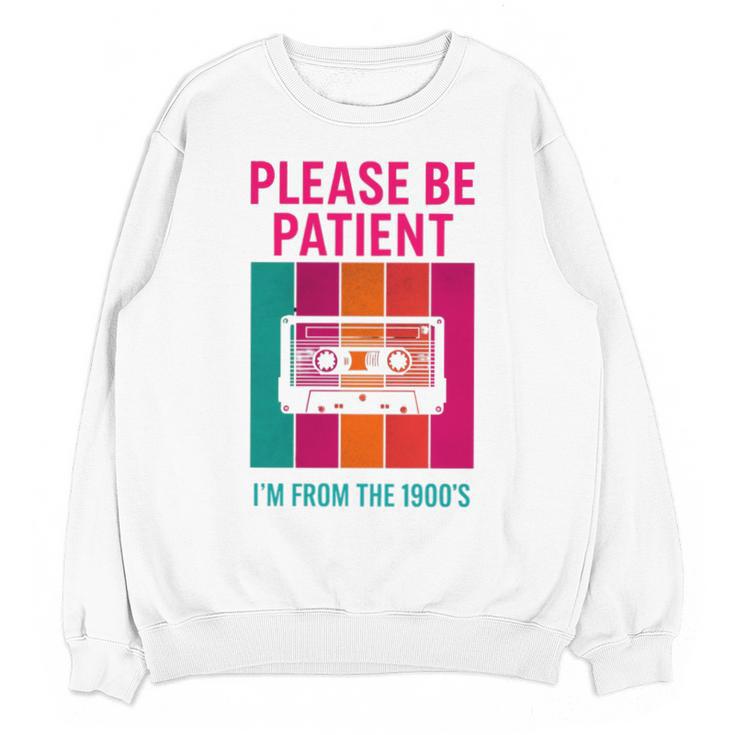 Please Be Patient I'm From The 1900s Retro Cassette Tape Premium Tri-Blend Unisex Sweatshirt