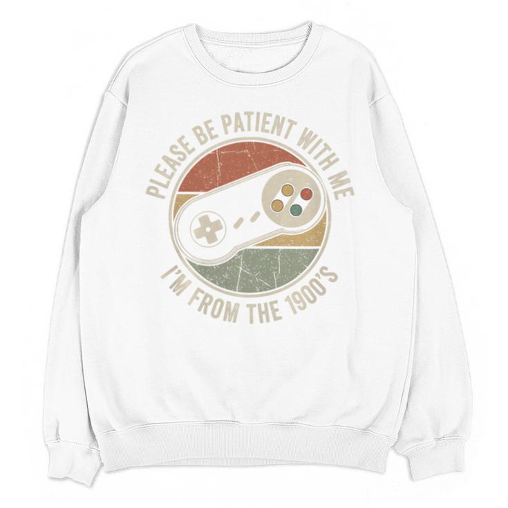 Please Be Patient With Me I'm From The 1900s Retro Gamer Premium Tri-Blend Unisex Sweatshirt