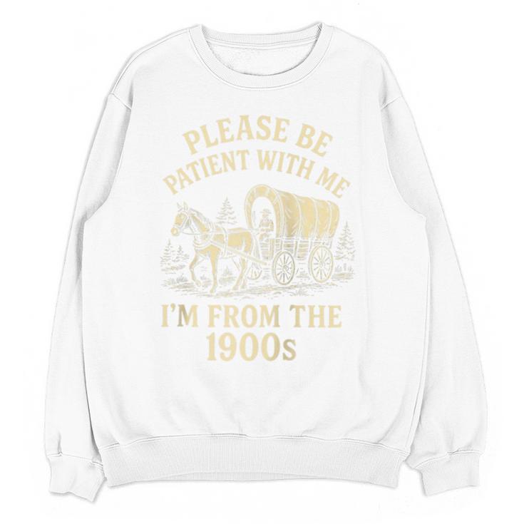 Please Be Patient With Me I'm From The 1900s Retro Raglan Baseball Tee Unisex Sweatshirt