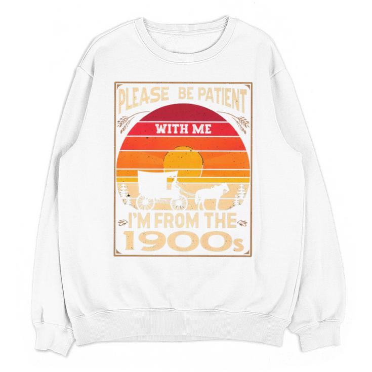 Please Be Patient I'm From The 1900s Sunset Vintage Wagon Premium Unisex Sweatshirt
