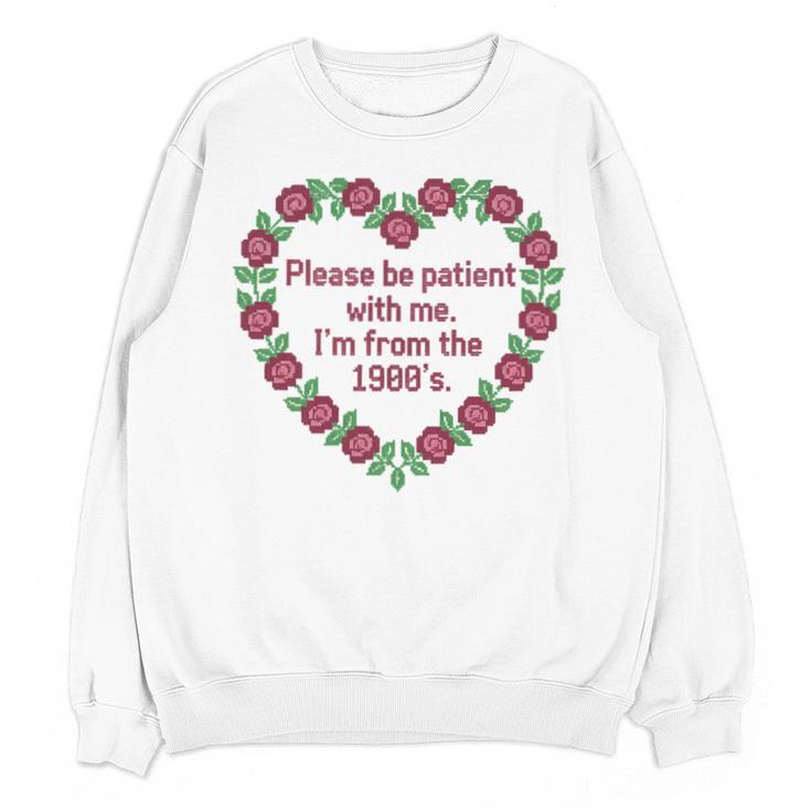Please Be Patient With Me I'm From The 1900S Vintage Floral Premium Tri-Blend Unisex Sweatshirt