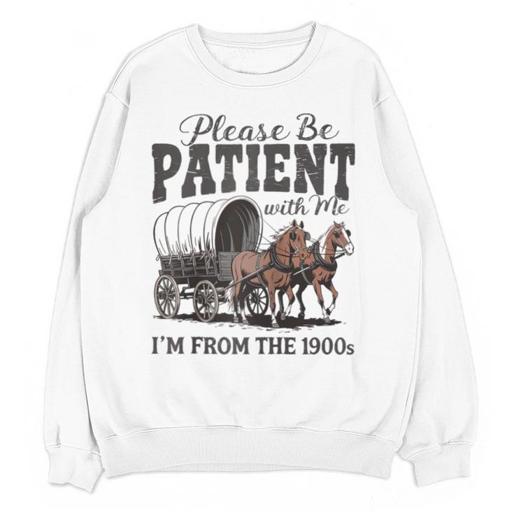 Please Be Patient With Me I'm From The 1900s Vintage Raglan Baseball Tee Unisex Sweatshirt
