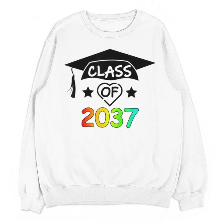 Pre-K -12th Grade Hand Prints Space Graduation Class Of 2037 Unisex Sweatshirt