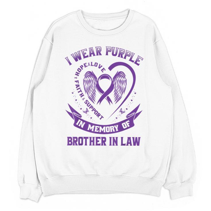 Purple In Memory Of My Brother In Law Alzheimers Awareness Unisex Sweatshirt