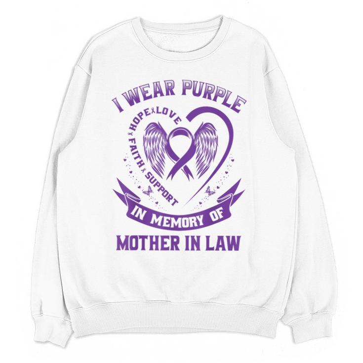 Purple In Memory Of My Mother In Law Alzheimers Awareness Unisex Sweatshirt