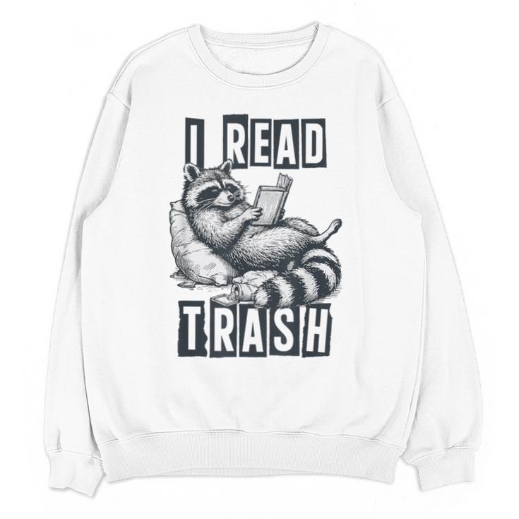 Racoon Reading Spicy Smutty Book Booktok I Read Trashy Books Unisex Sweatshirt