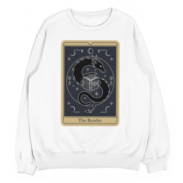 The Reader Tarot Card Mystic Dragon Book Magic Unisex Sweatshirt