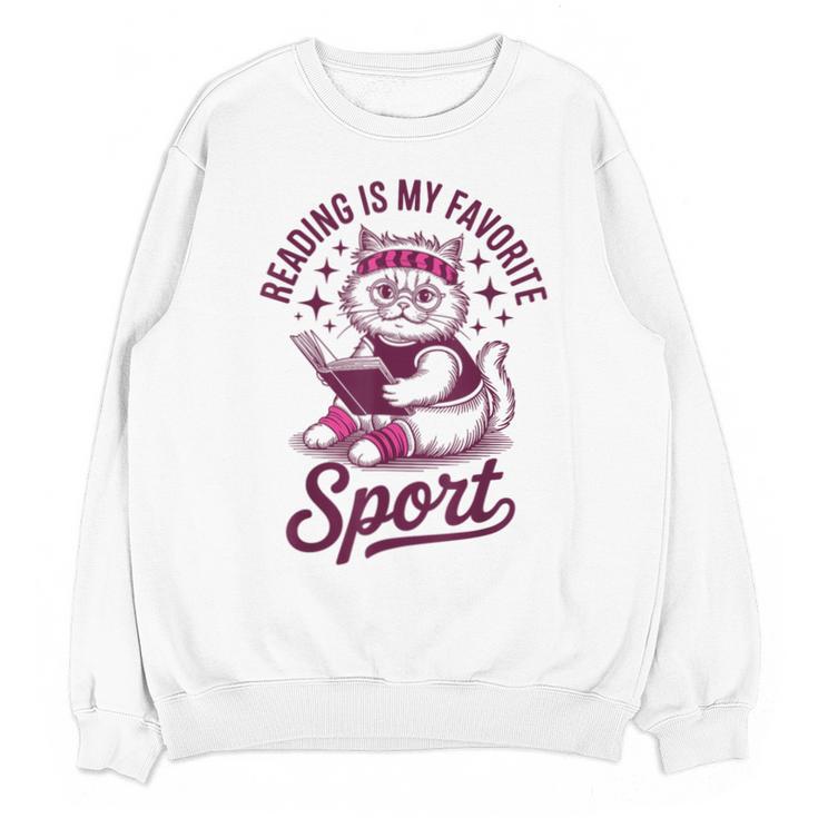 Reading Is My Favorite Sport Cat And Book Lover Women Unisex Sweatshirt