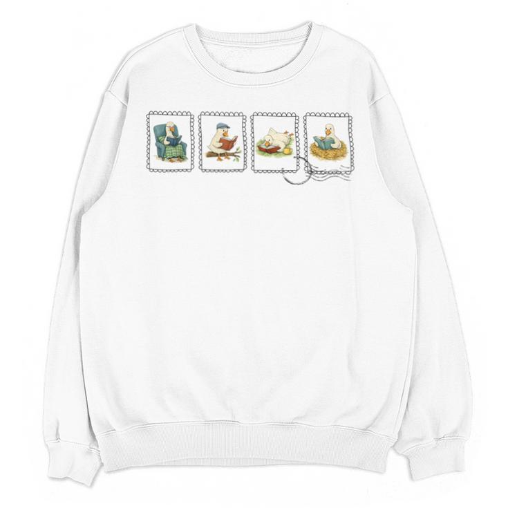 Reading Silly Goose Teacher Bookish Librarian Book Lover Unisex Sweatshirt