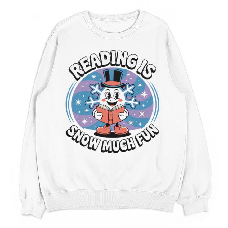 Reading Is Snow Much Fun Snowflake Book Lovers Winter Theme Premium Tri-Blend Unisex Sweatshirt