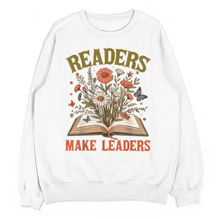 Reading Squad Book Lover Bookish Floral Readers Make Leaders Unisex Sweatshirt