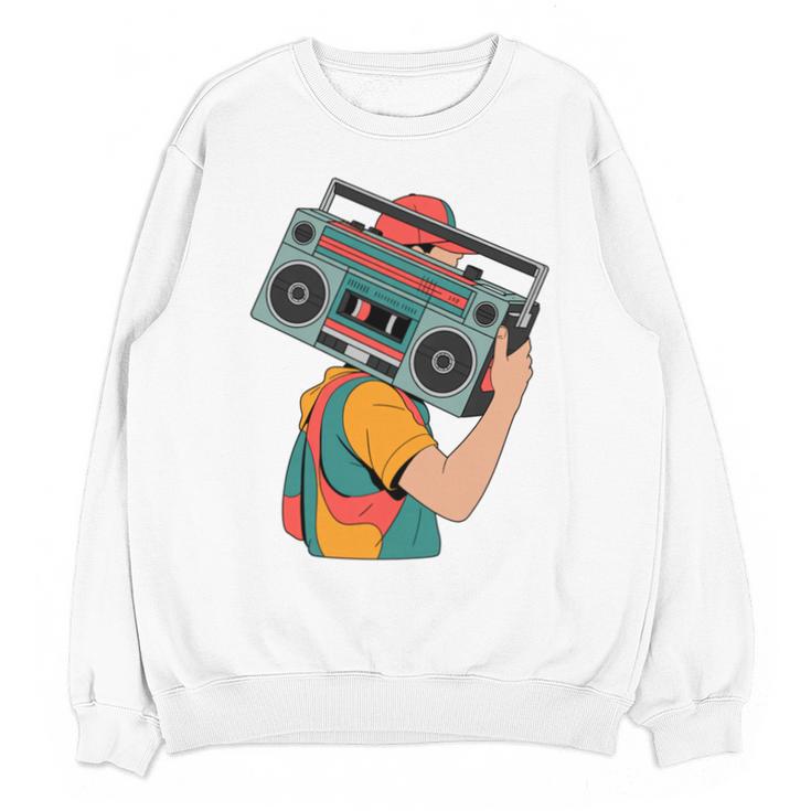 Retro 90s Boombox Nostalgia Party For Music Lovers Men Women Unisex Sweatshirt