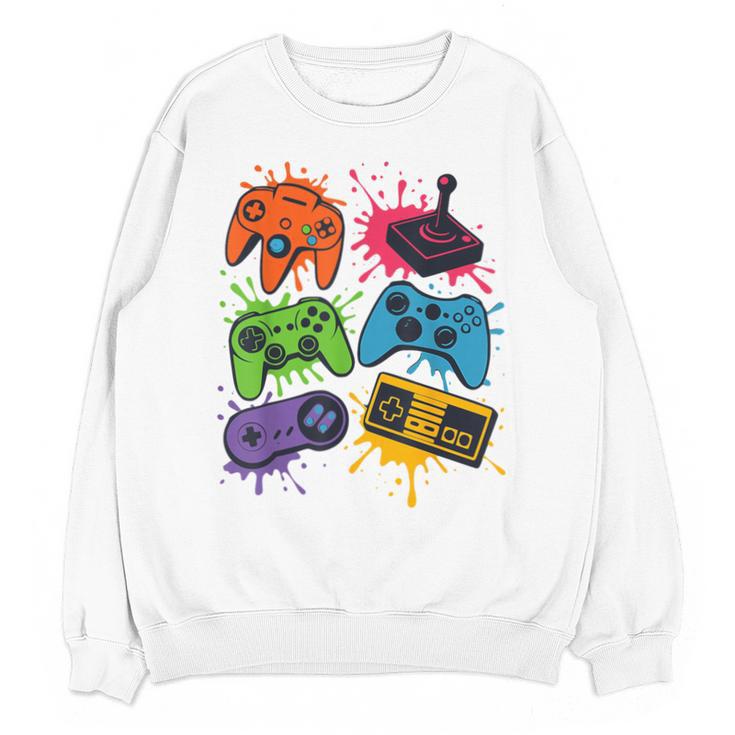 Retro Gamer Controller 80s 90s Video Game Arcade Nostalgia Unisex Sweatshirt