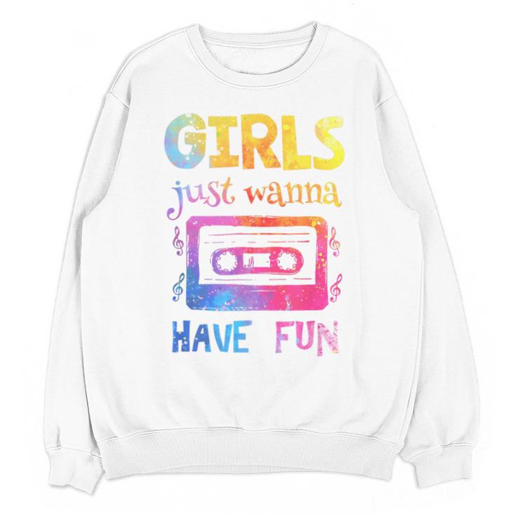 Retro Girls Just Wanna Have Fun Nostalgia 1980s 80's Premium Tri-Blend Unisex Sweatshirt