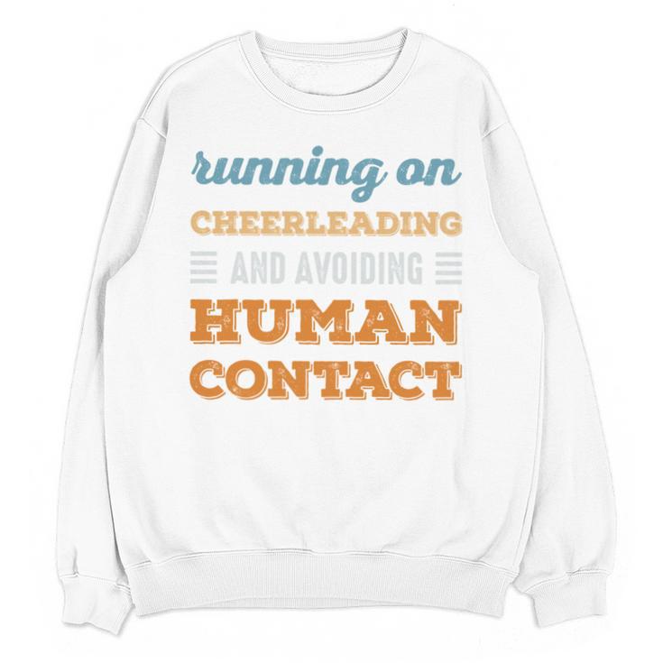 Running On Cheerleading Social Introvert Humor Vintage Unisex Sweatshirt