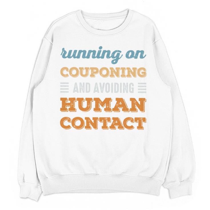 Running On Couponing Social Introvert Humor Vintage Unisex Sweatshirt