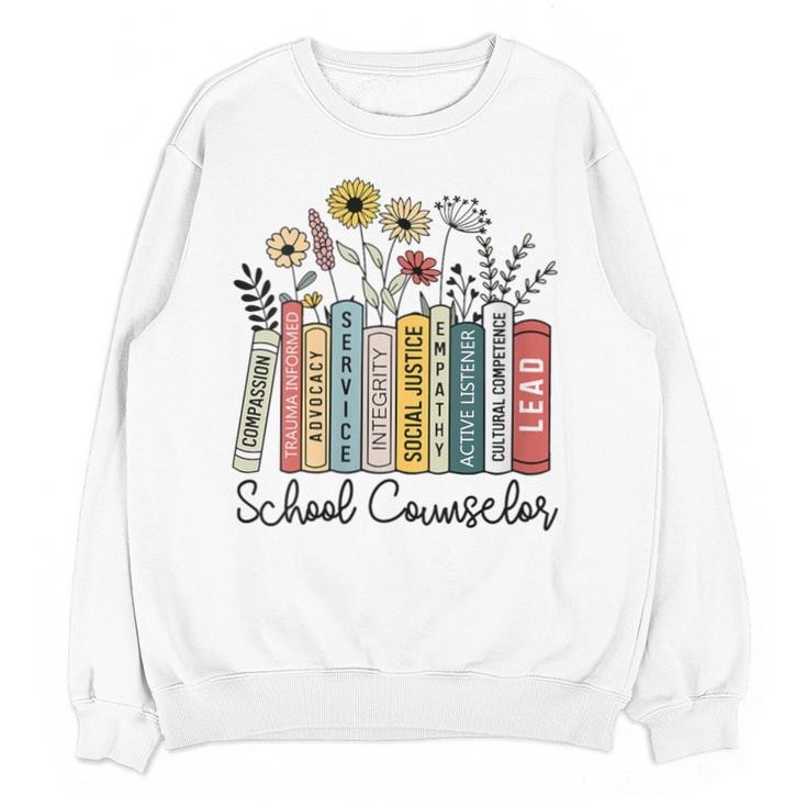 School Counselor Wildflower Book School Counseling Life Unisex Sweatshirt