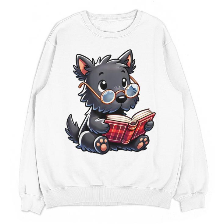 Scottish Terrier Reading a Book Dog Unisex Sweatshirt