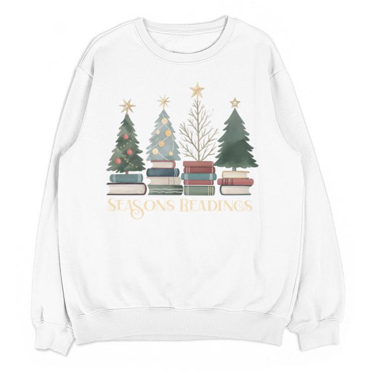 Seasons Readings Christmas Tree Book Lover Unisex Sweatshirt