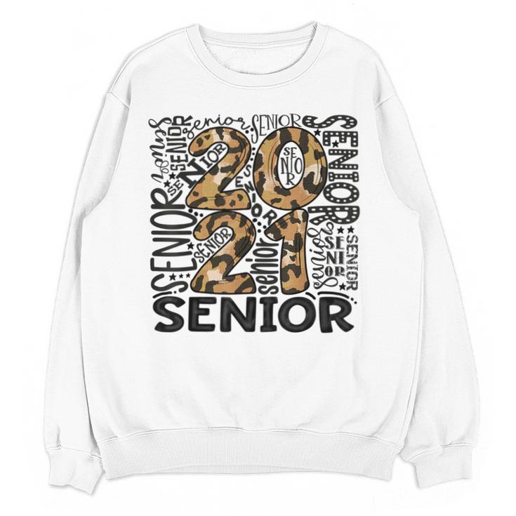 Senior 2021 Grad Class Of 2021 Graduation Leopard Cheetah Unisex Sweatshirt