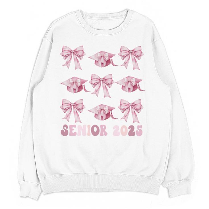 Senior 2025 Coquette Pink Bow Class Of 2025 Graduation Girls Unisex Sweatshirt