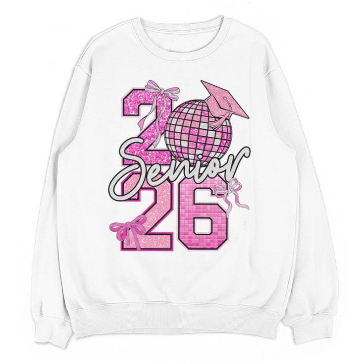 Senior 2026 Graduation Girls Coquette Pink Bow Class Of 2026 Premium Unisex Sweatshirt