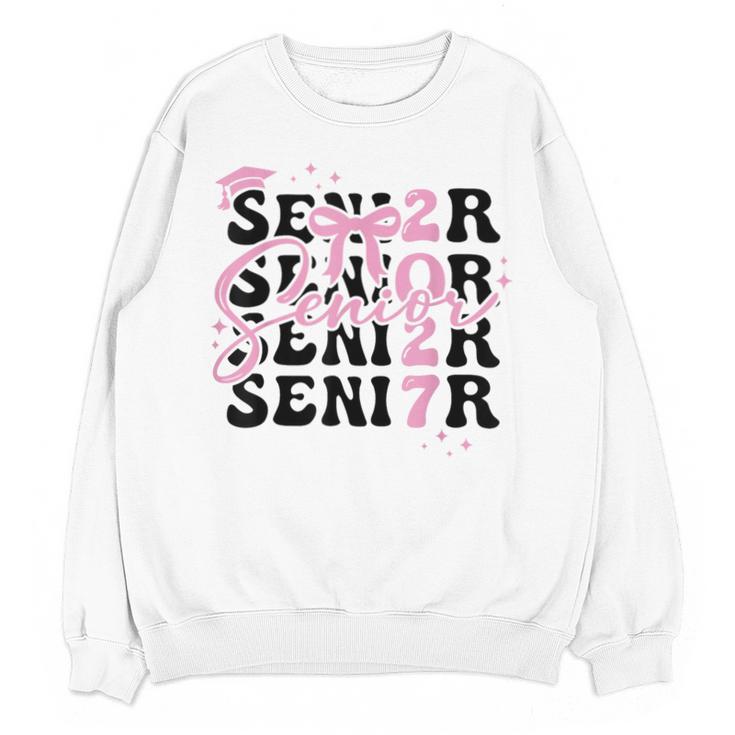Senior 2027 Class Of 2027 Coquette Pink Bow Graduation 2027 Unisex Sweatshirt