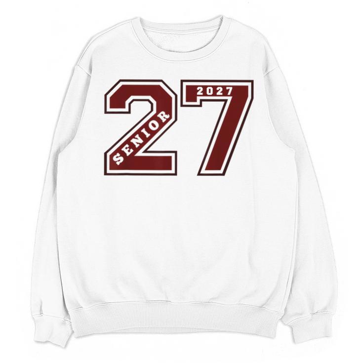 Senior 2027 Maroon Senior Class Of 27 Jersey Graduation Unisex Sweatshirt