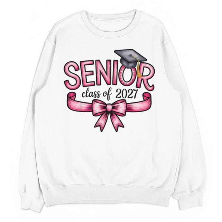 Senior Class Of 2027 Coquette Pink Bow Graduation 2027 Women Unisex Sweatshirt