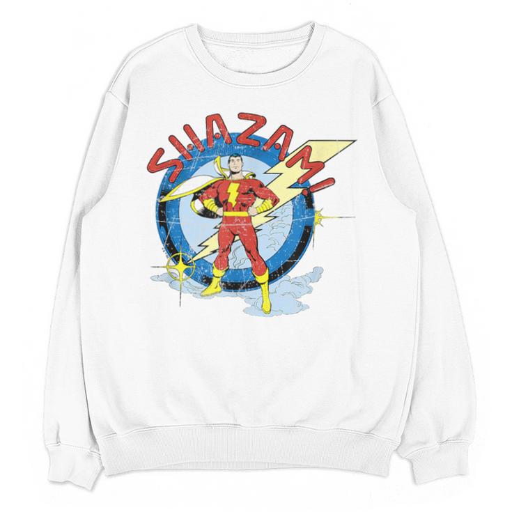 Shazam Comic Book Art Heroic Portrait Vintage Unisex Sweatshirt