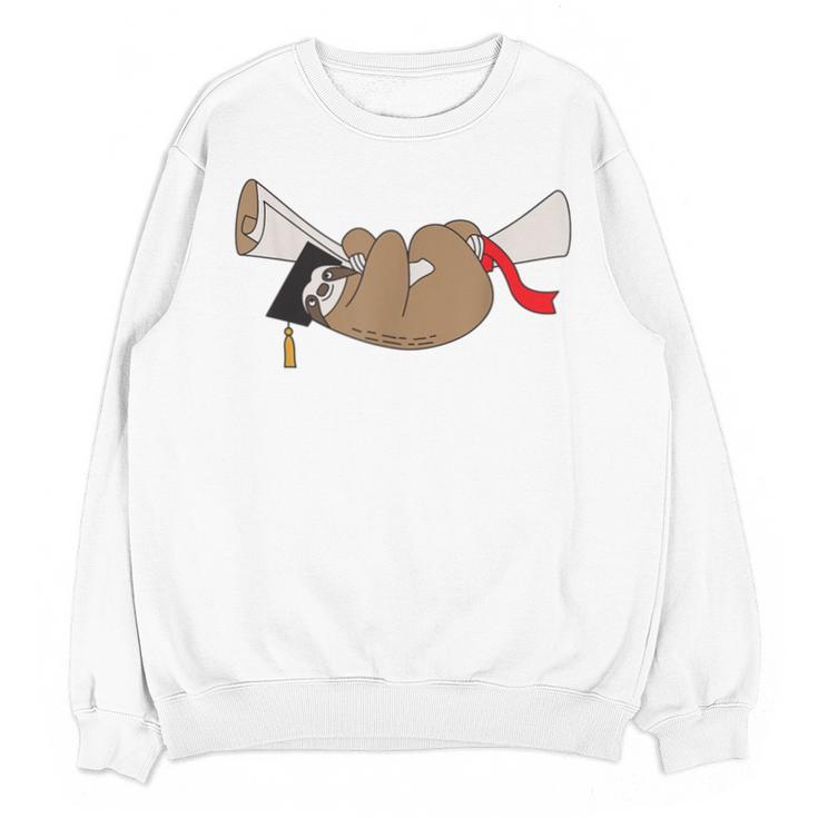 Sloth Graduation Shirt Cute Animal Diploma Grad Unisex Sweatshirt