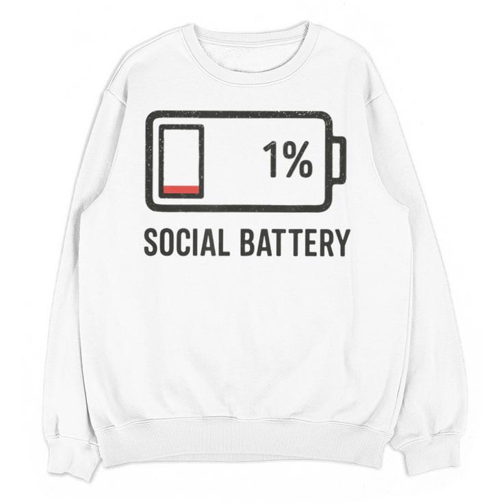 Social Battery 1 Shirt Introvert Anti Social Tee Gif Unisex Sweatshirt
