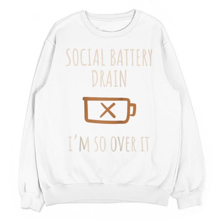 Social Battery Drain I'm So Over It Introvert Homebody Line Raglan Baseball Tee Unisex Sweatshirt