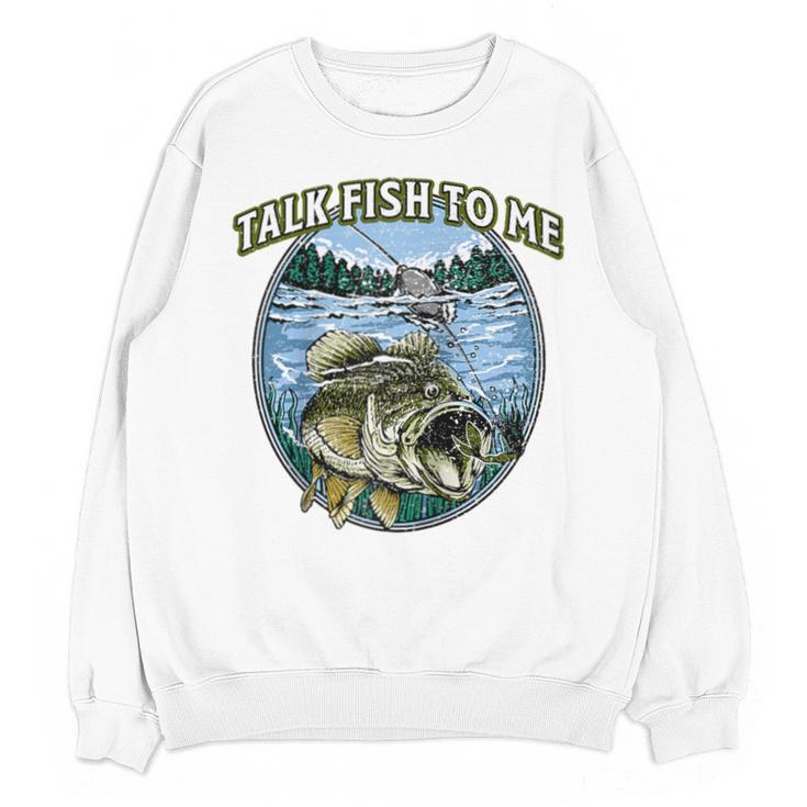 Talk Fish To Me Introvert Fishing Antisocial Fisherman Raglan Baseball Tee Unisex Sweatshirt